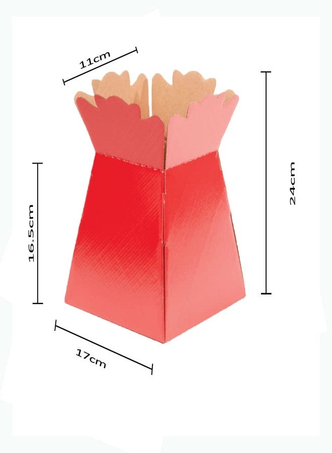 Oasis Pack of 5 | Red | Porto Flower Bouquet Boxes | Premium Cardboard Floral Gift Boxes | Elegant Reusable Packaging for Bouquets, Hampers & Events - Image 2